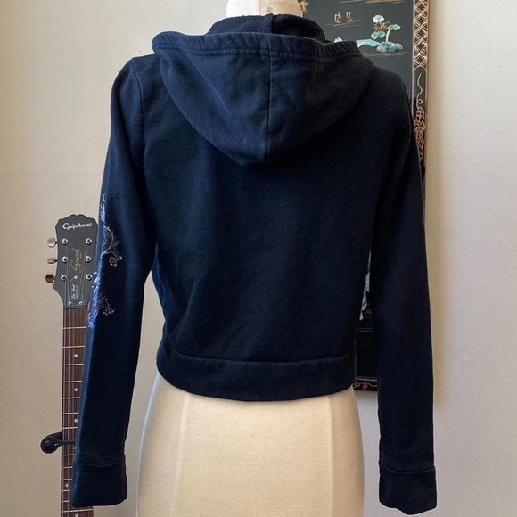 Vintage 90s Black Dragon Hoodie Sweatshirt by Tag Rag. Size M. - Picture 2 of 4